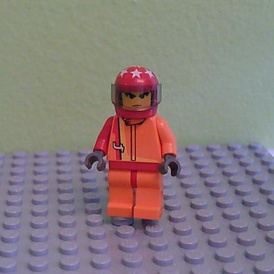 LEGO Minifigure-Racer Driver, Scorcher-Racers-RAC013-Creative Brick Builders